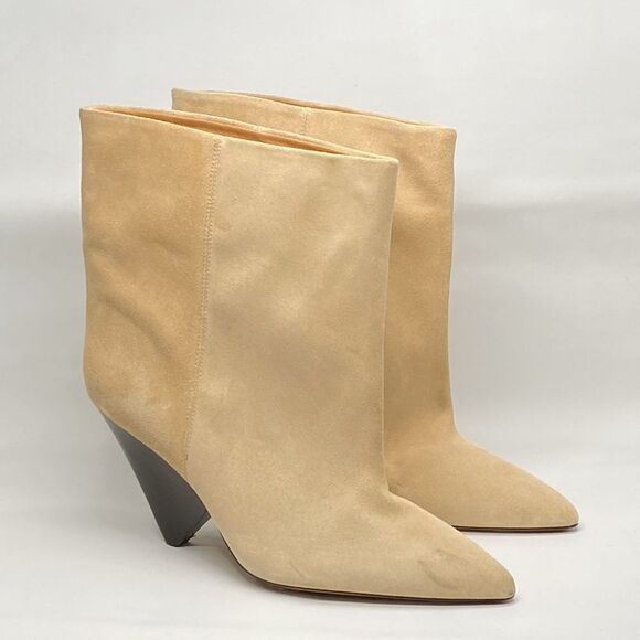 Isabel Marant Miyako 90MM Suede Cone-Heel Booties size 39 - Picture 1 of 14